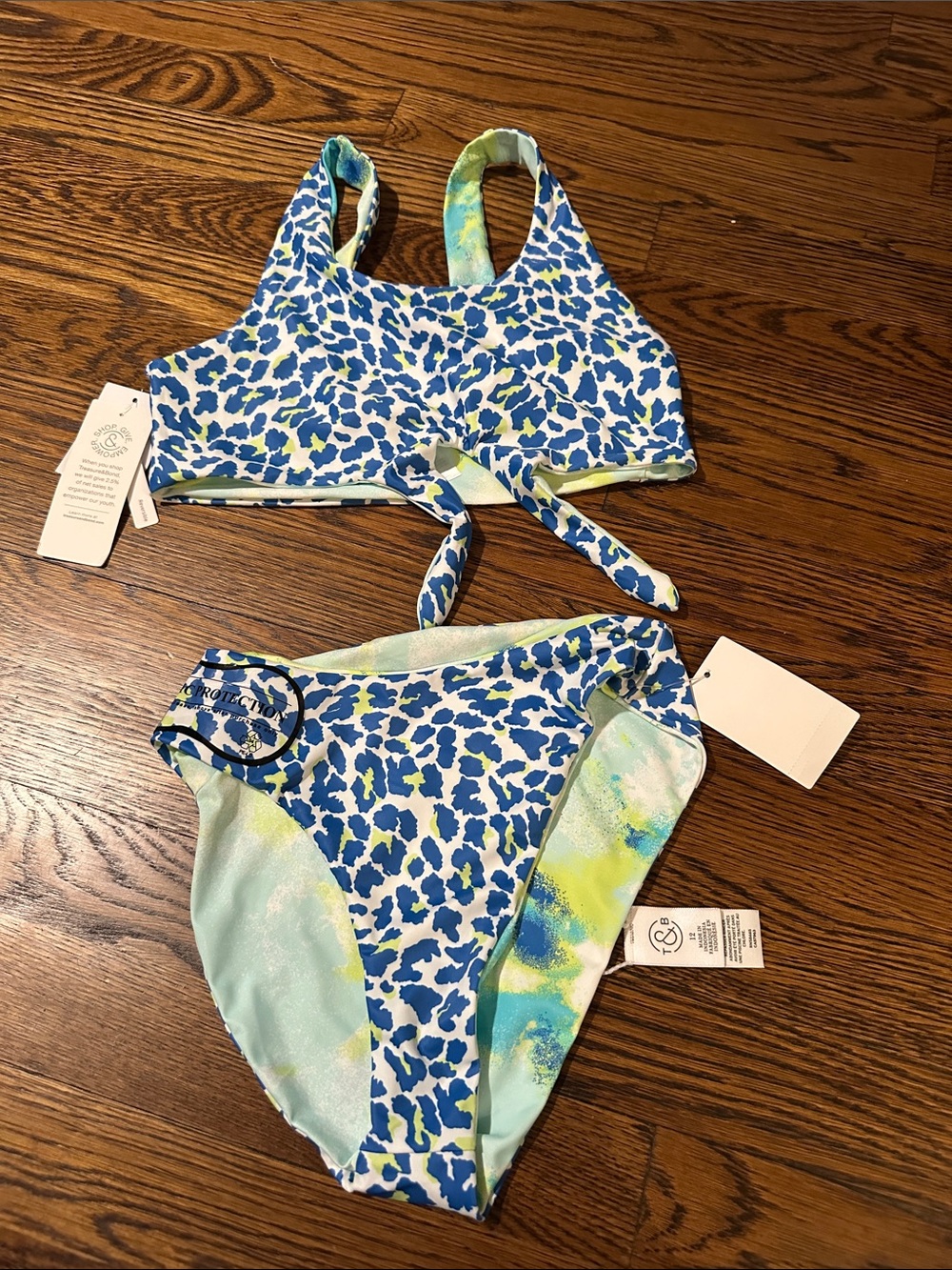 Girls 2 piece reversible swimsuit